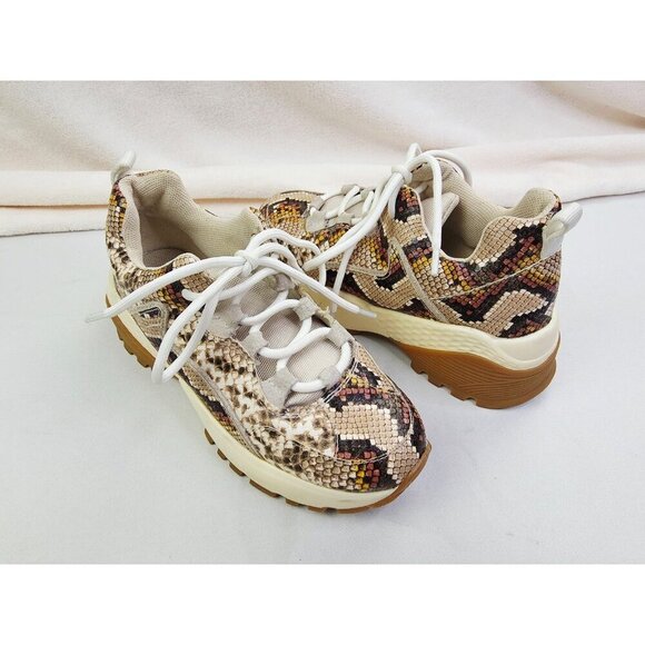 Steve Madden Size 5.5 Womens Snake Print Endurance Platform Low Lace Sneakers - Picture 12 of 14